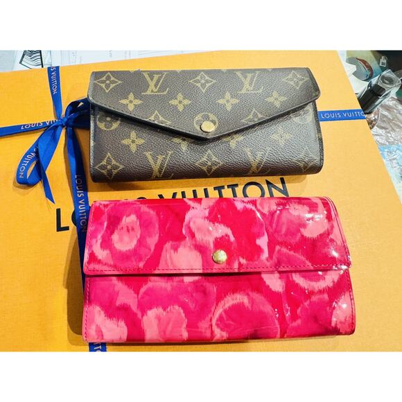 Louis Vuitton Indian Rose Vernis Ikat Flower Pink Sarah Wallet LTD Patent Leathe - Picture 11 of 12